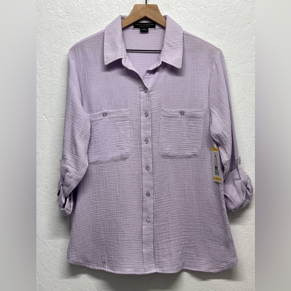 WOMEN'S Social Standard by Sanctuary
Crinkle Gauze Button Shirt - Lavendar
